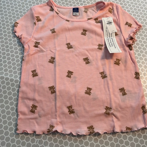 NWT Old Navy Pink Ribbed Teddy Bear Pajama w Shorts Set. Size L (10-12) - Picture 2 of 6